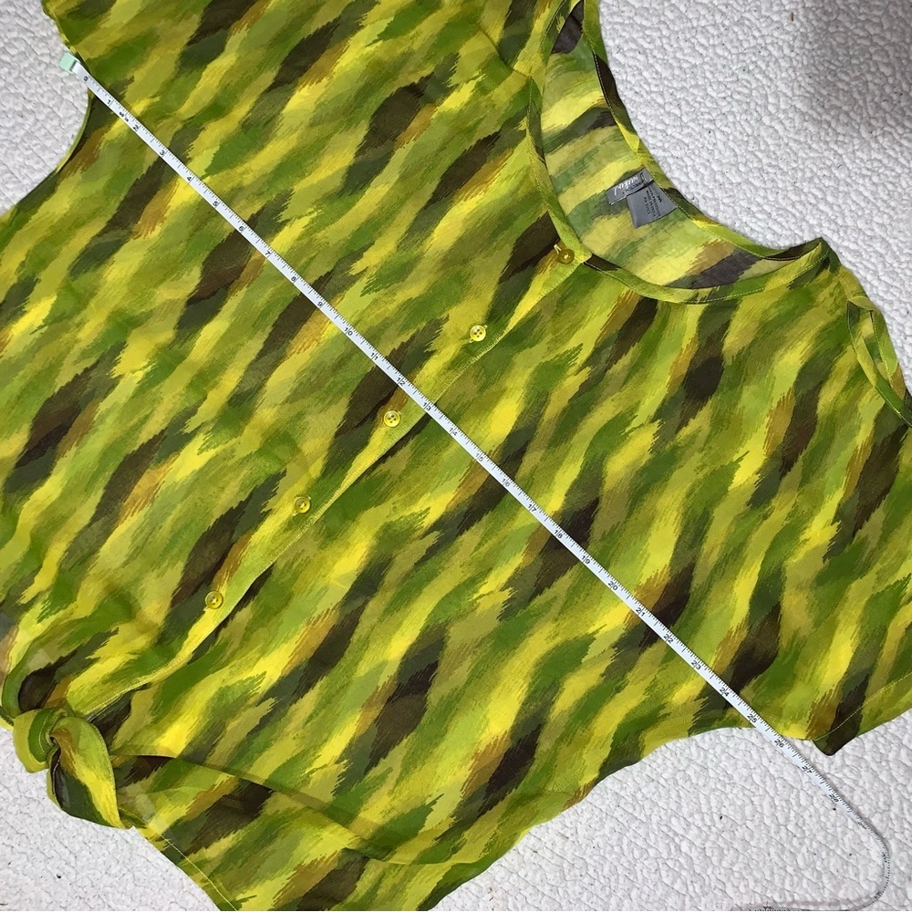 5 for $10 New Directions Weekend Multi Green Sheer Top size M - Picture 6 of 6
